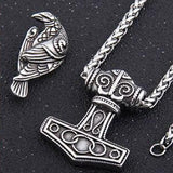 Thor's Hammer Raven Necklace Necklaces Viking Warriors