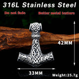 Thor's Hammer Wolf Necklace Charms & Pendants Viking Warriors