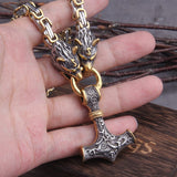 Thor's Hammer Wolves King's chain Necklace Necklaces Viking Warriors