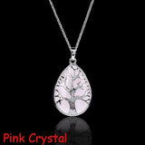 Tree of Life Crystal Amethyst Rose Quartz Tiger Eye Necklace necklace Viking Warriors