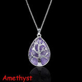 Tree of Life Crystal Amethyst Rose Quartz Tiger Eye Necklace necklace Viking Warriors