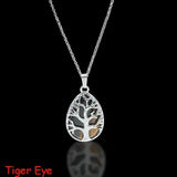Tree of Life Crystal Amethyst Rose Quartz Tiger Eye Necklace necklace Viking Warriors