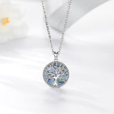 Tree of Life Crystal Leaves Pendant Necklaces Viking Warriors