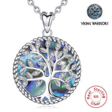 Tree of Life Crystal Leaves Pendant Necklaces Viking Warriors