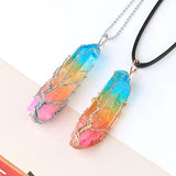 Tree of Life Rainbow Crystal Pendant Necklaces Viking Warriors