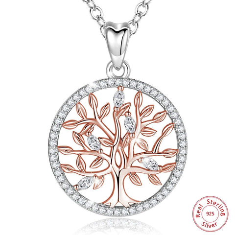 Tree of Life  Rose Gold Necklace Necklaces Viking Warriors
