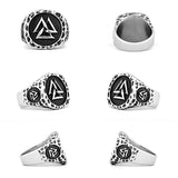 Valknut Hammered Ring Rings Viking Warriors
