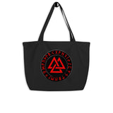 Valknut Symbol Large Organic Tote Bag Handbag & Wallet Accessories Viking Warriors