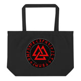 Valknut Symbol Large Organic Tote Bag Handbag & Wallet Accessories Viking Warriors