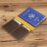 Vertical Leather Passport Wallet passport wallet Viking Warriors