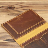 Vertical Leather Passport Wallet passport wallet Viking Warriors