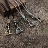 Viking Axe Necklace with Rune Viking Warriors