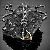 Viking Axe Necklace with Rune Viking Warriors