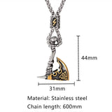 Viking Axe Necklace with Rune Viking Warriors