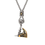 Viking Axe Necklace with Rune Viking Warriors