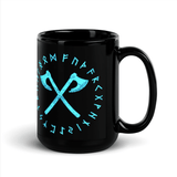 Viking Axes Black Glossy Mug Viking Warriors