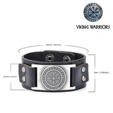 Viking Compass Leather Wristband Wristbands Viking Warriors