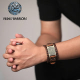 Viking Compass Leather Wristband Wristbands Viking Warriors