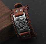 Viking Compass Leather Wristband Wristbands Viking Warriors