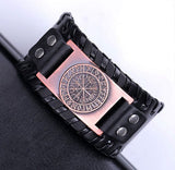 Viking Compass Leather Wristband Wristbands Viking Warriors