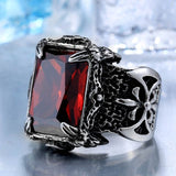 Viking Dragon Claw Zircon Stone Ring Rings Viking Warriors