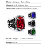Viking Dragon Claw Zircon Stone Ring Rings Viking Warriors