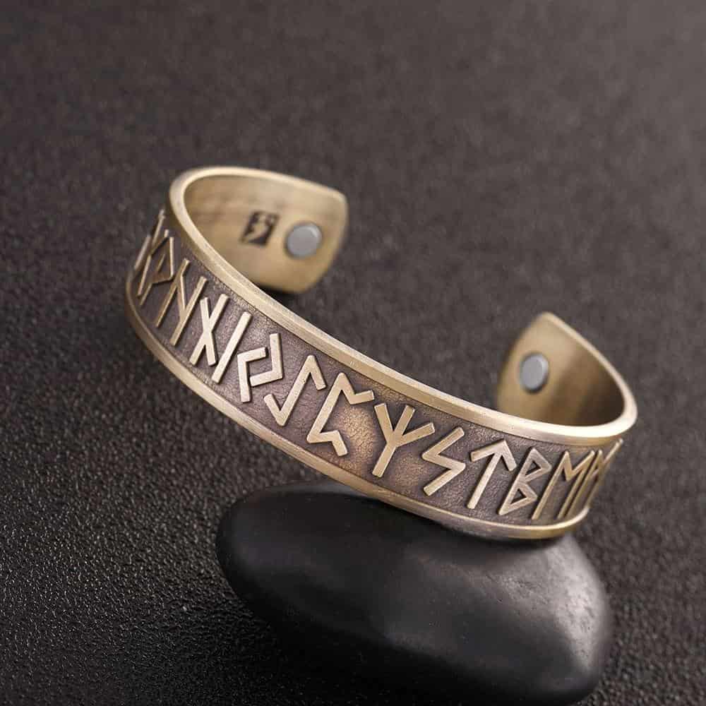 Viking Runes Cuff Bracelet Viking Warriors - Main Image