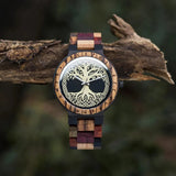 Viking Symbols Wooden Watches jewelry gift set Viking Warriors