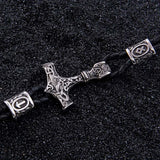 Viking Thor's hammer Leather Bracelet Bracelets Viking Warriors