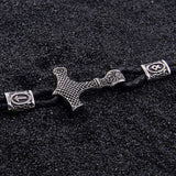 Viking Thor's hammer Leather Bracelet Bracelets Viking Warriors