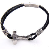 Viking Thor's hammer Leather Bracelet Bracelets Viking Warriors