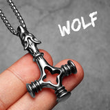 Viking Wolf Cross Pendant Necklaces Viking Warriors