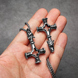 Viking Wolf Cross Pendant Necklaces Viking Warriors