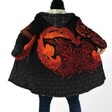 Viking Wolf Fleece Hooded Cloak Coats & Jackets Viking Warriors