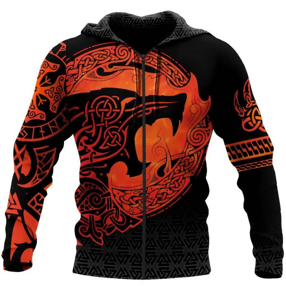 Viking Wolf Hooded Sweatshirts Viking Warriors