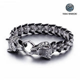 Viking Wolves Woven Chain Bracelet Bracelets Viking Warriors