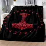 Vikings Norse Mythology Odin Valhalla Symbols - Soft Plush Blankets blanket Viking Warriors