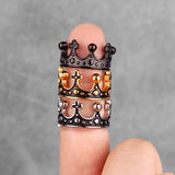 Vintage Crown Rings Viking Warriors