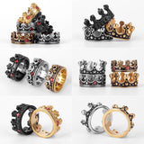 Vintage Crown Rings Viking Warriors