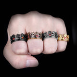 Vintage Crown Rings Viking Warriors