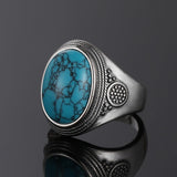 Vintage Turquoise Stone Ring Rings Viking Warriors