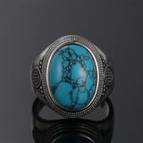Vintage Turquoise Stone Ring Rings Viking Warriors