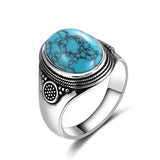 Vintage Turquoise Stone Ring Rings Viking Warriors