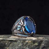 Wizard's Eye Blue Stone Ring Rings Viking Warriors