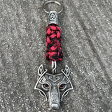 Wolf Head Bead Keychain keychain Viking Warriors