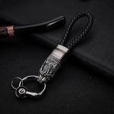 Wolf Head LED Light Leather Keychain Keychains Viking Warriors