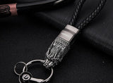 Wolf Head LED Light Leather Keychain Keychains Viking Warriors