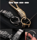 Wolf Head LED Light Leather Keychain Keychains Viking Warriors