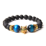 Wolf Head Natural Stone Beads Bracelet Bracelets Viking Warriors