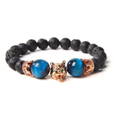 Wolf Head Natural Stone Beads Bracelet Bracelets Viking Warriors
